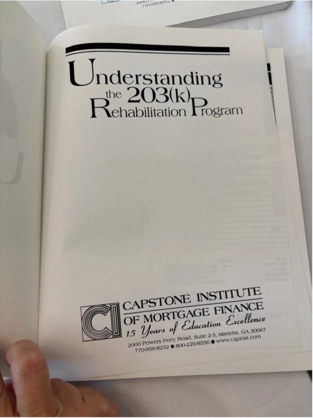 Capstone Institute Mortgage Finance Educational Book Set #E55